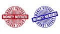 Grunge MONEY NEEDED Textured Round Stamp Seals