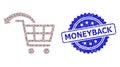 Grunge Moneyback Stamp and Recursion Undo Shopping Order Icon Mosaic