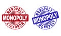 Grunge MONOPOLY Textured Round Stamp Seals Royalty Free Stock Photo