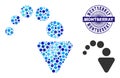 Grunge MONTSERRAT Round Guilloche Stamp and Redo Collage Icon of Round Dots