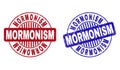 Grunge MORMONISM Textured Round Stamp Seals Royalty Free Stock Photo