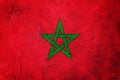 Grunge Morocco flag. Morocco flag with grunge texture.