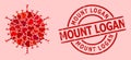 Textured Mount Logan Stamp Seal and Red Love Flu Virus Mosaic