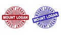 Grunge MOUNT LOGAN Scratched Round Stamps