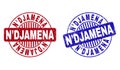 Grunge N`DJAMENA Textured Round Stamp Seals