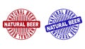 Grunge NATURAL BEER Textured Round Stamp Seals