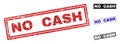 Grunge NO CASH Scratched Rectangle Stamp Seals Royalty Free Stock Photo
