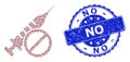 Grunge No Round Seal and Recursion No Vaccine Icon Composition