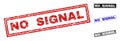 Grunge NO SIGNAL Textured Rectangle Stamp Seals Royalty Free Stock Photo