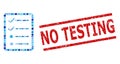 Grunge No Testing Stamp Print and Checklist Page Mosaic of Round Dots