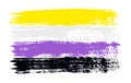 Grunge Non-binary pride flag. Vector illustration Symbol of non binary. LGBT movement. LGBTQ community