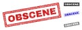 Grunge OBSCENE Scratched Rectangle Watermarks Royalty Free Stock Photo