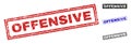 Grunge OFFENSIVE Scratched Rectangle Stamp Seals Royalty Free Stock Photo