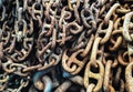 Grunge Old Industrial Metal Chain Background Texture, High Contrast Royalty Free Stock Photo