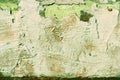 Grunge old painted wall of the house green color toned. Abstract background Royalty Free Stock Photo