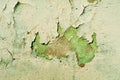 Grunge old painted wall of the house green color toned. Abstract background Royalty Free Stock Photo