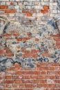 Grunge old red brick and plaster wall texture Royalty Free Stock Photo