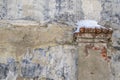 Grunge old red brick and plaster wall texture Royalty Free Stock Photo