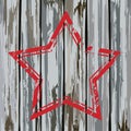 Grunge old wooden fence star frame. Vector Royalty Free Stock Photo