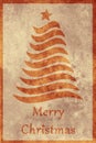 Grunge orange brown Merry Christmas card Royalty Free Stock Photo