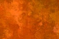 Grunge orange distressed damage rusty background with beautiful watercolor painted border dark texture