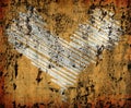 Grunge orange heart background