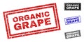 Grunge ORGANIC GRAPE Textured Rectangle Stamp Seals