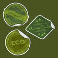 Grunge packaging stickers with shadows. Royalty Free Stock Photo