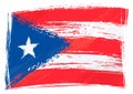 Grunge painted Puerto Rico flag