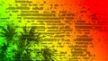 Grunge painted scratched texture background . EPS10 illustration reggae colors green, yellow, red Royalty Free Stock Photo