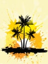 Grunge palm trees Royalty Free Stock Photo