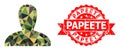 Grunge Papeete Stamp and Spawn Persona Triangle Mocaic Military Camouflage Icon