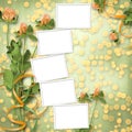 Grunge paper with bunch of clover