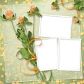 Grunge paper with bunch of clover