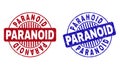 Grunge PARANOID Scratched Round Stamps