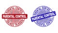 Grunge PARENTAL CONTROL Scratched Round Stamp Seals