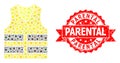 Grunge Parental Seal and CoronaVirus Mosaic Yellow Vest