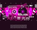 grunge party music abstract vintage cassette poster flyer Royalty Free Stock Photo