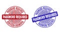Grunge PASSWORD REQUIRED Textured Round Stamps