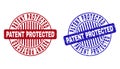 Grunge PATENT PROTECTED Scratched Round Watermarks Royalty Free Stock Photo