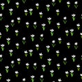 Grunge pattern with small hand drawn flowers. Royalty Free Stock Photo