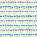 Grunge pattern with small hand drawn flowers. Royalty Free Stock Photo