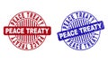 Grunge PEACE TREATY Textured Round Stamps