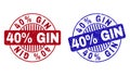 Grunge 40 Percents GIN Textured Round Stamp Seals