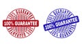 Grunge 100 Percents GUARANTEE Scratched Round Stamps