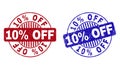 Grunge 10 Percents OFF Scratched Round Stamp Seals Royalty Free Stock Photo