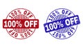 Grunge 100 Percents OFF Textured Round Stamp Seals Royalty Free Stock Photo