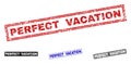 Grunge PERFECT VACATION Scratched Rectangle Stamp Seals