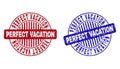 Grunge PERFECT VACATION Textured Round Stamp Seals