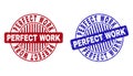 Grunge PERFECT WORK Scratched Round Stamps